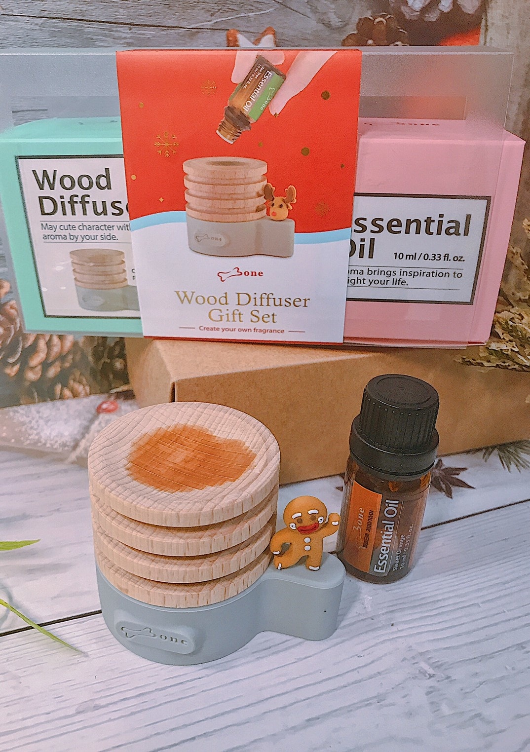 Bone原木擴香台禮物組-聖誕特別版༺文創創意小物x交換禮