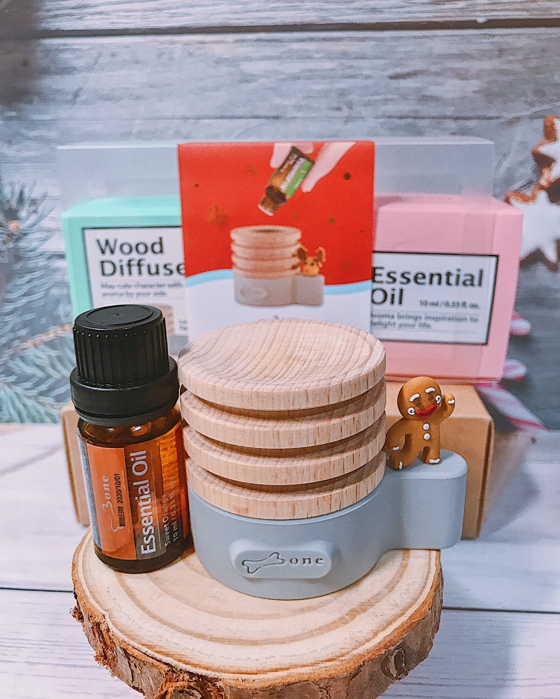 Bone原木擴香台禮物組-聖誕特別版༺文創創意小物x交換禮