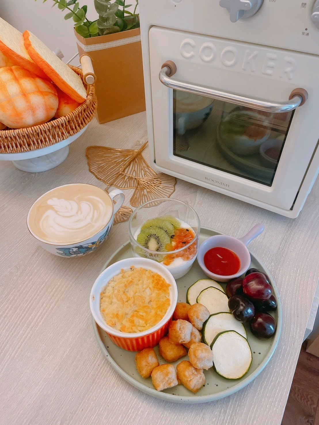 Roommi奶油小生氣炸烤箱༺小巧奶黃色質感x租屋族、單身族
