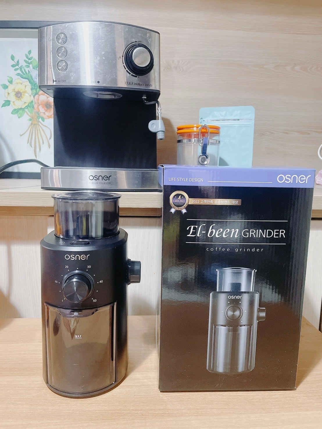 Osner韓國歐紳 ELBEAN 經典電動咖啡磨豆機༺開箱家