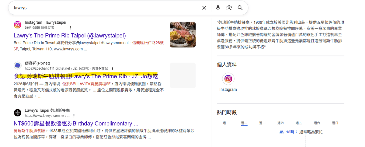 食記勞瑞斯牛肋排餐廳Lawry’s The Prime R