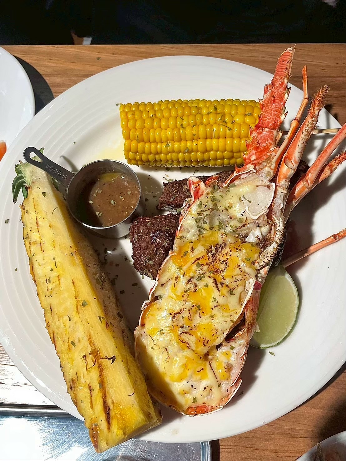 食記史坦利碳烤美式牛排台北復興店碳烤豬肋排x龍蝦,海陸套